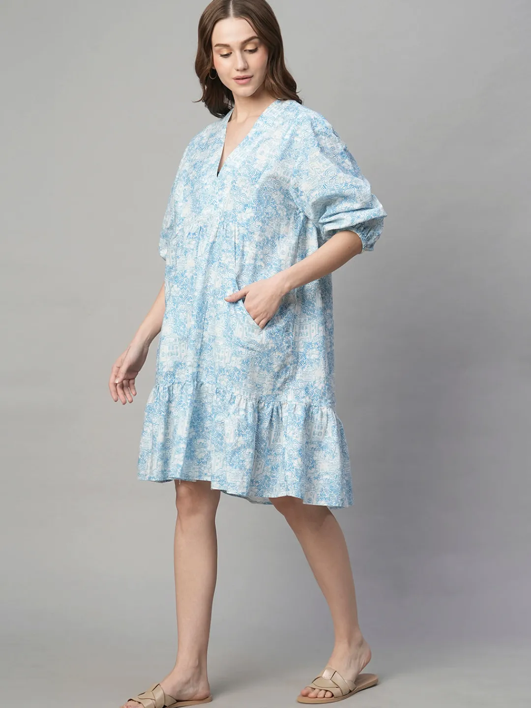 Women Cottonworld Dresses | Dresses^Women's Cotton Linen Boxy Fit Dress