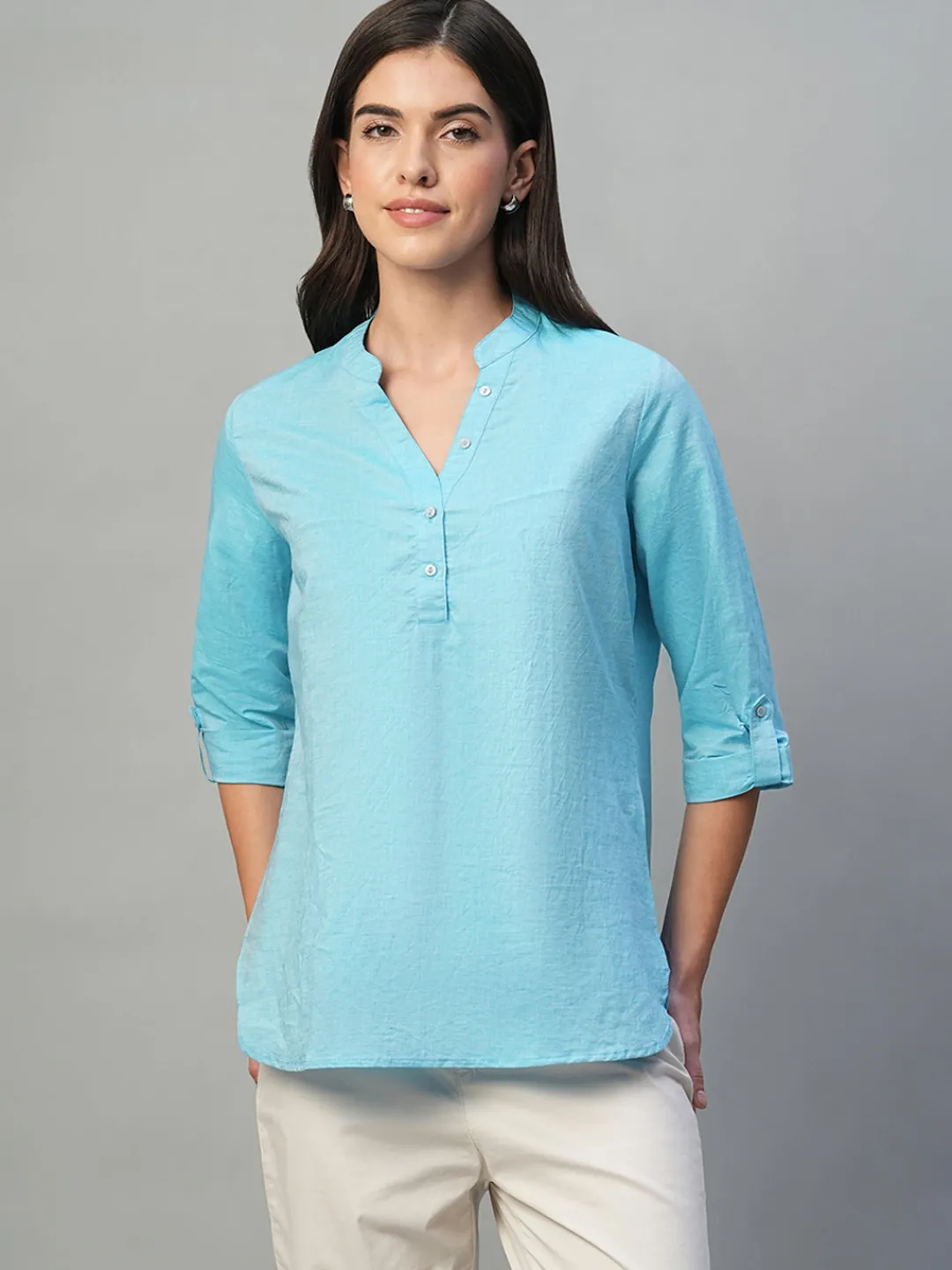 Women Cottonworld Tops & Shirts | Tops & Shirts^Women's Cotton Linen Regular Fit Blouse