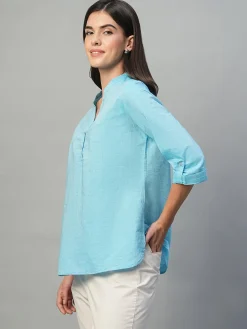 Women Cottonworld Tops & Shirts | Tops & Shirts^Women's Cotton Linen Regular Fit Blouse