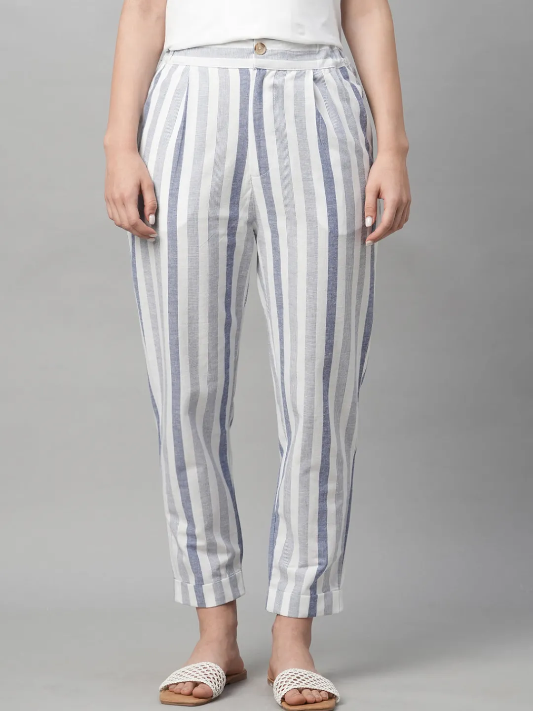 Women Cottonworld Pants | Pants^Women's Cotton Linen Regular Fit Pant