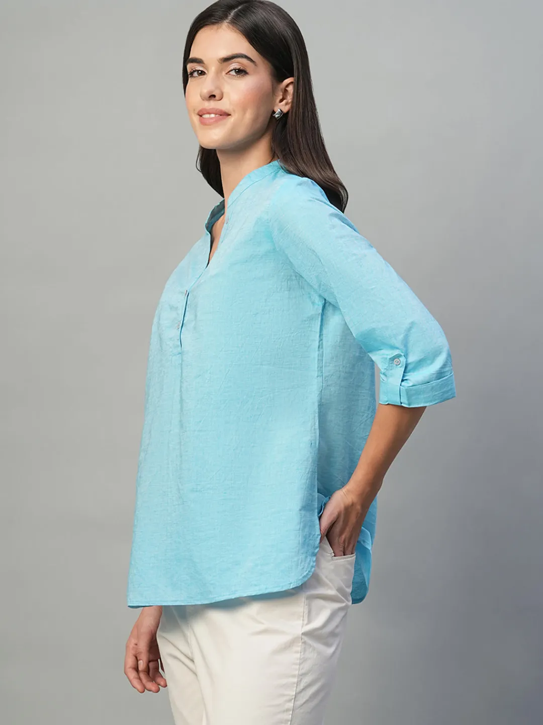Women Cottonworld Tops & Shirts | Tops & Shirts^Women's Cotton Linen Regular Fit Blouse