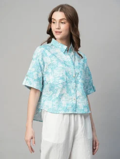 Women Cottonworld Tops & Shirts | Tops & Shirts^Women's Cotton Linen Boxy Fit Blouse