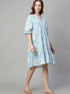 Women Cottonworld Dresses | Dresses^Women's Cotton Linen Boxy Fit Dress