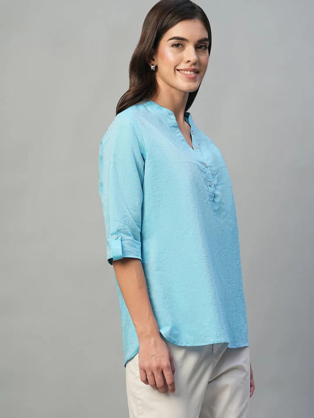 Women Cottonworld Tops & Shirts | Tops & Shirts^Women's Cotton Linen Regular Fit Blouse