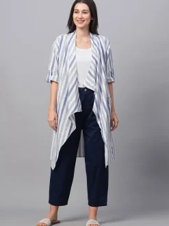 Women Cottonworld Tops & Shirts | Tops & Shirts^Women's Cotton Linen Regular Fit Shrug