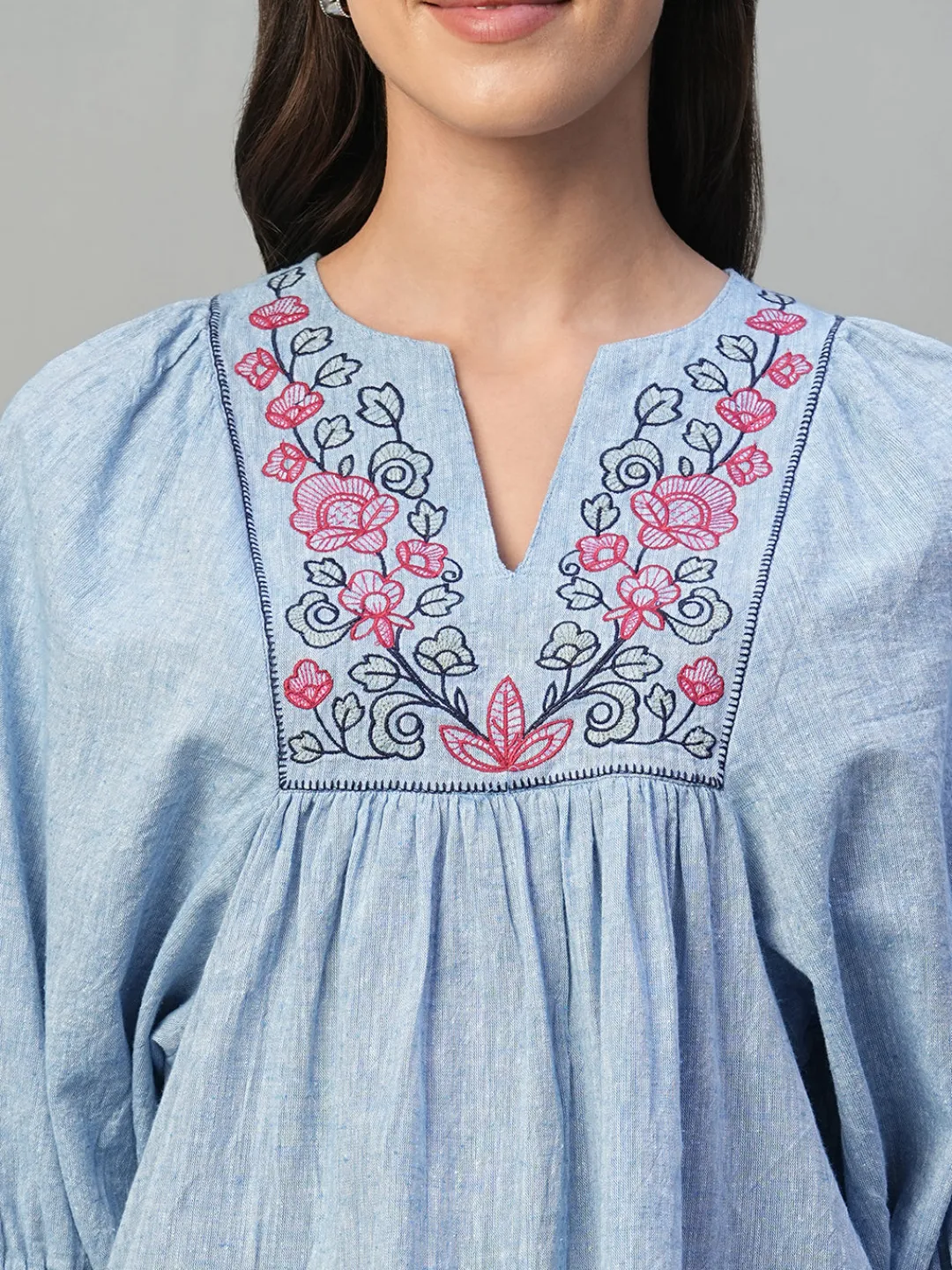 Women Cottonworld Tops & Shirts | Tops & Shirts^Women's Cotton Linen Regular Fit Blouse