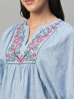 Women Cottonworld Tops & Shirts | Tops & Shirts^Women's Cotton Linen Regular Fit Blouse