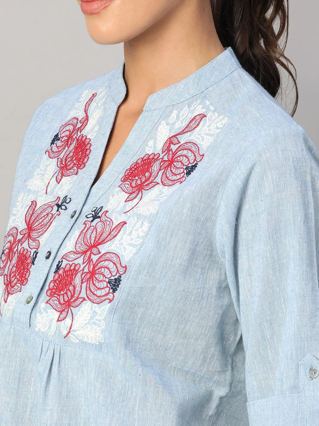 Women Cottonworld Tops & Shirts | Tops & Shirts^Women's Cotton Linen Regular Fit Blouse