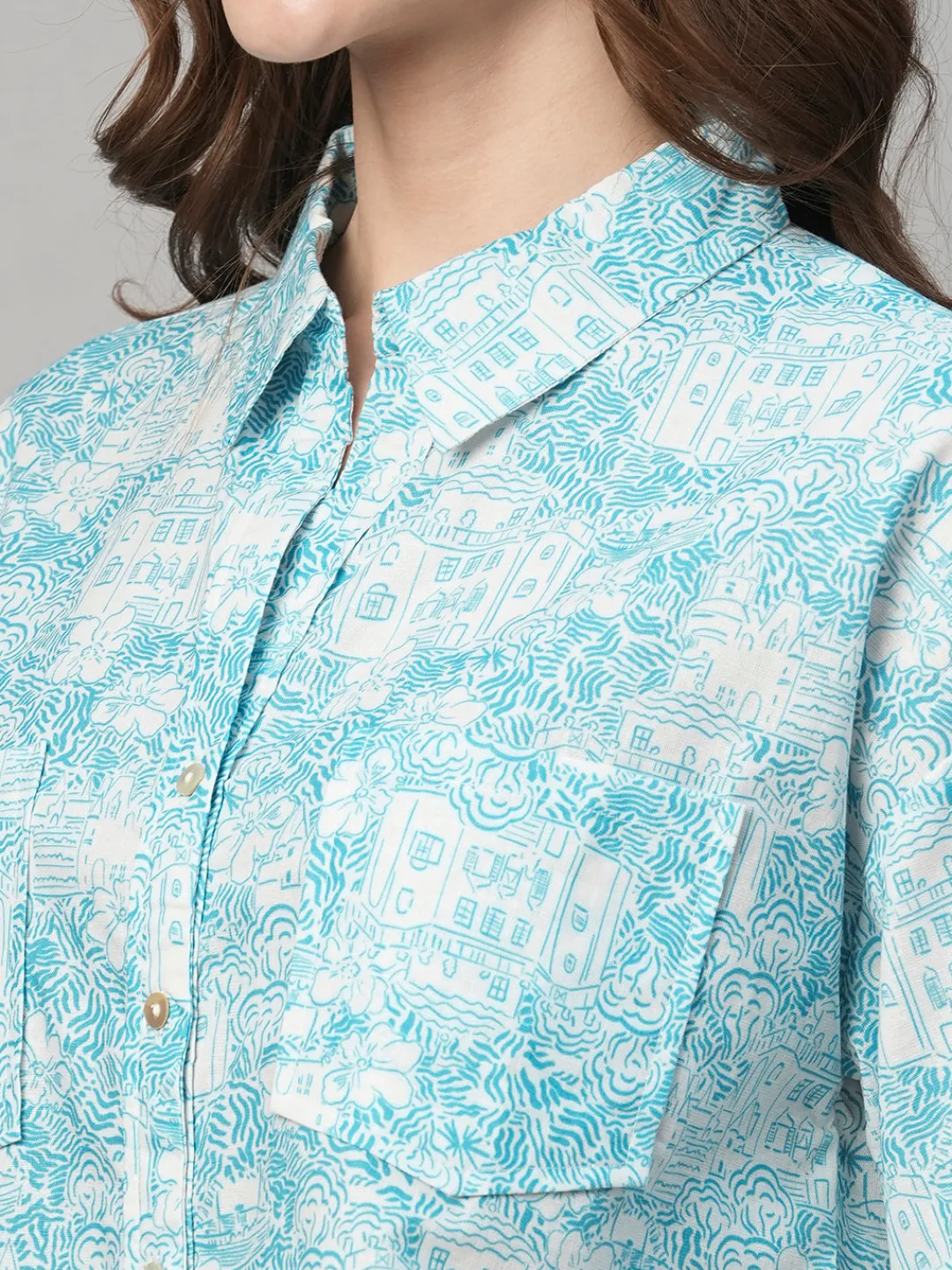 Women Cottonworld Tops & Shirts | Tops & Shirts^Women's Cotton Linen Boxy Fit Blouse