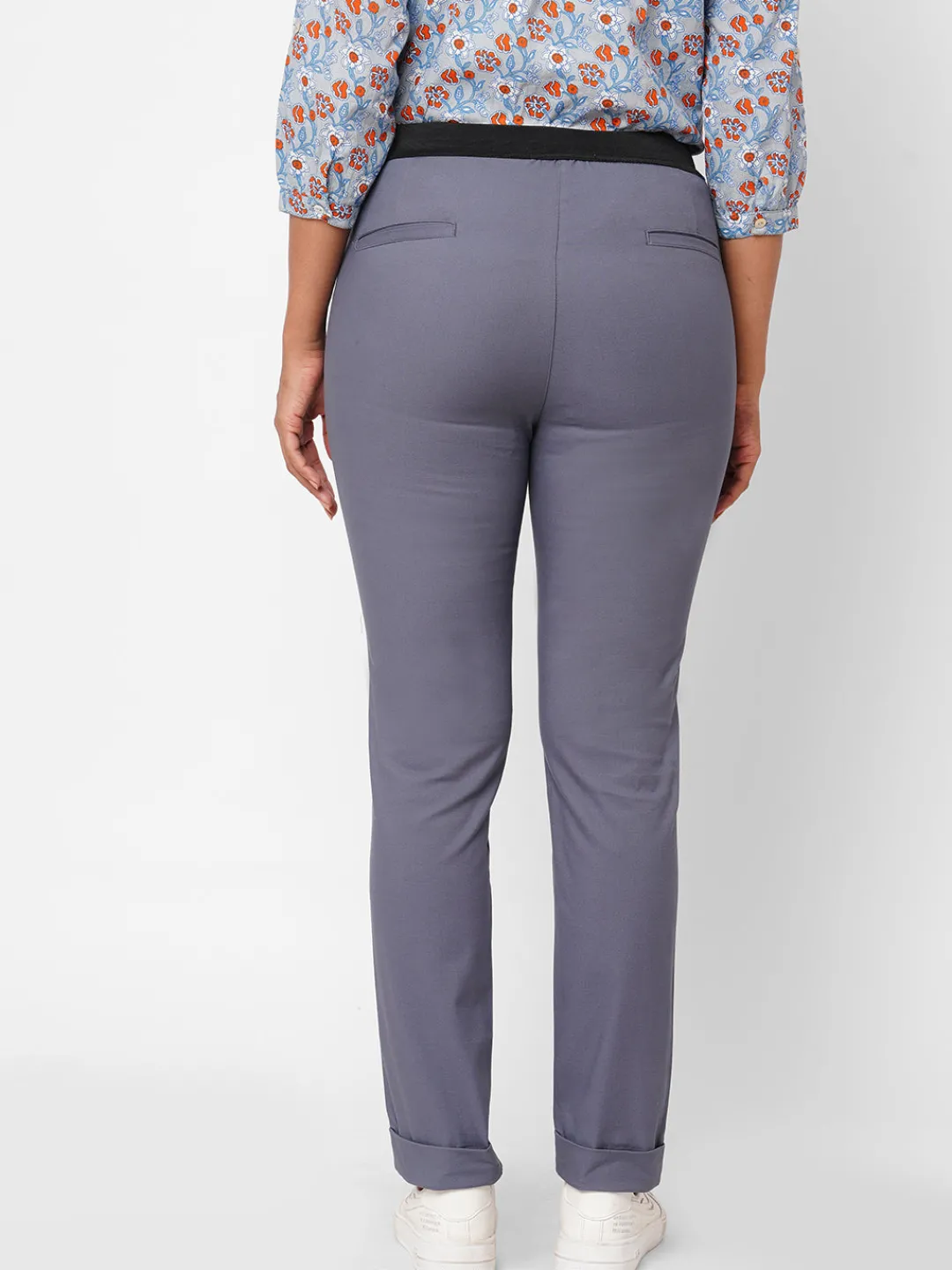 Women Cottonworld Trousers^Women's Cotton Lurex Slim Fit Pant