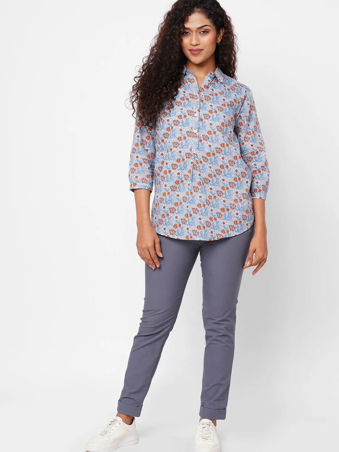 Women Cottonworld Trousers^Women's Cotton Lurex Slim Fit Pant
