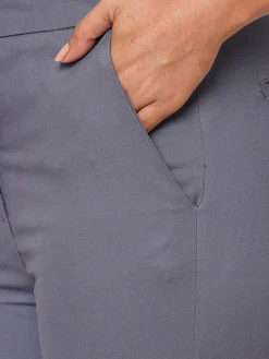 Women Cottonworld Trousers^Women's Cotton Lurex Slim Fit Pant