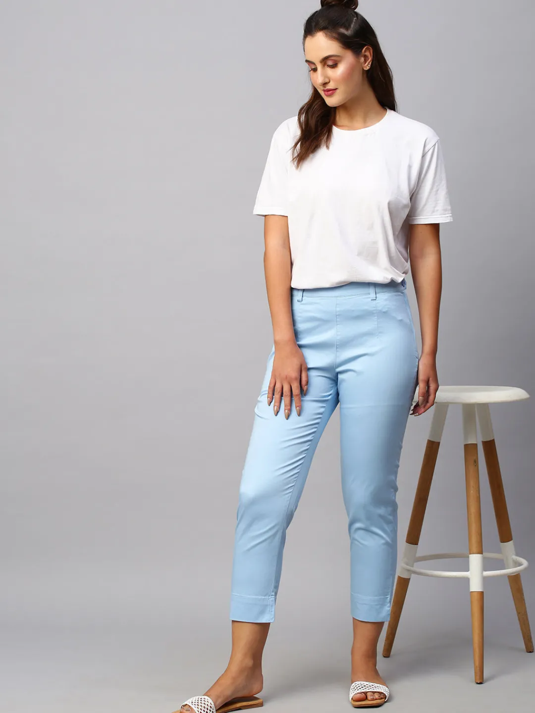 Women Cottonworld Trousers^Women's Cotton Lycra Regular Fit Pant