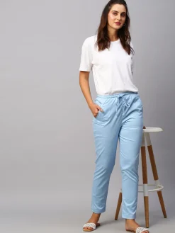 Women Cottonworld Trousers^Women's Cotton Lycra Regular Fit Pant