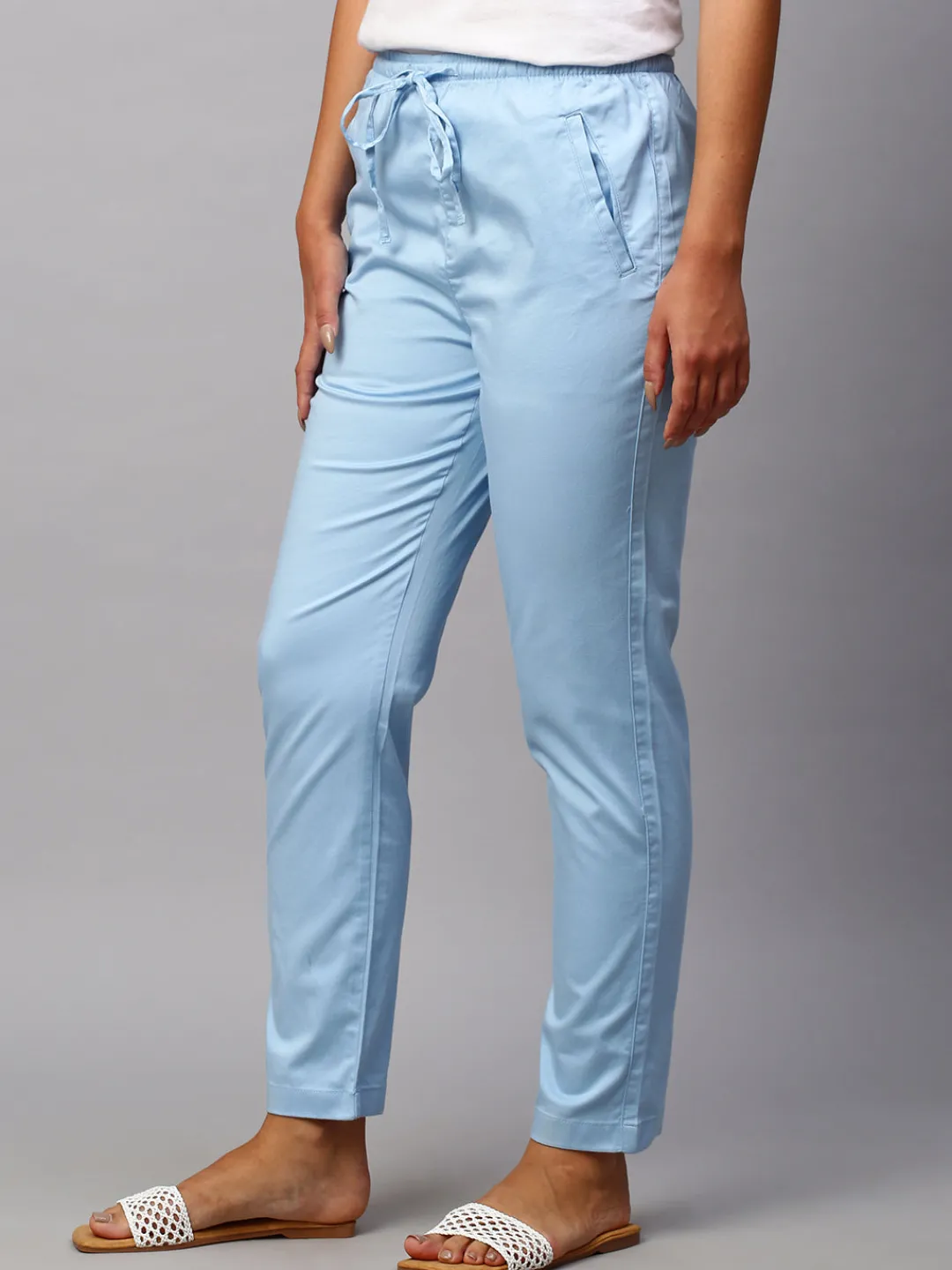 Women Cottonworld Trousers^Women's Cotton Lycra Regular Fit Pant