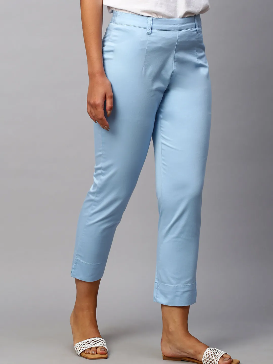 Women Cottonworld Trousers^Women's Cotton Lycra Regular Fit Pant
