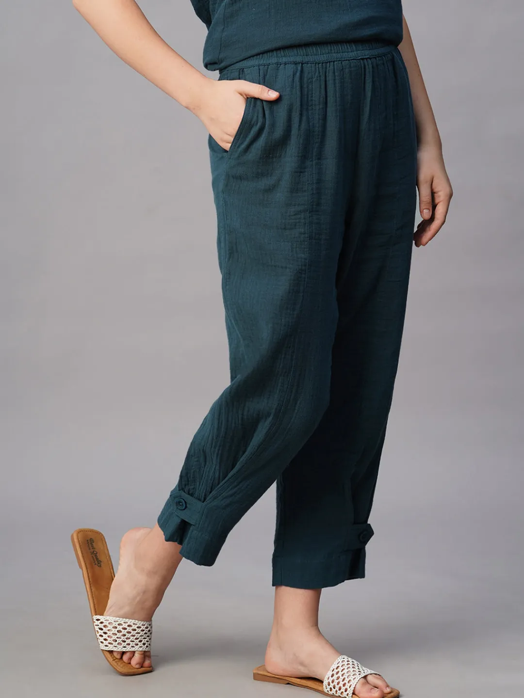 Women Cottonworld Trousers | Womens Co-Ord Sets^Women's Cotton Regular Fit Pant