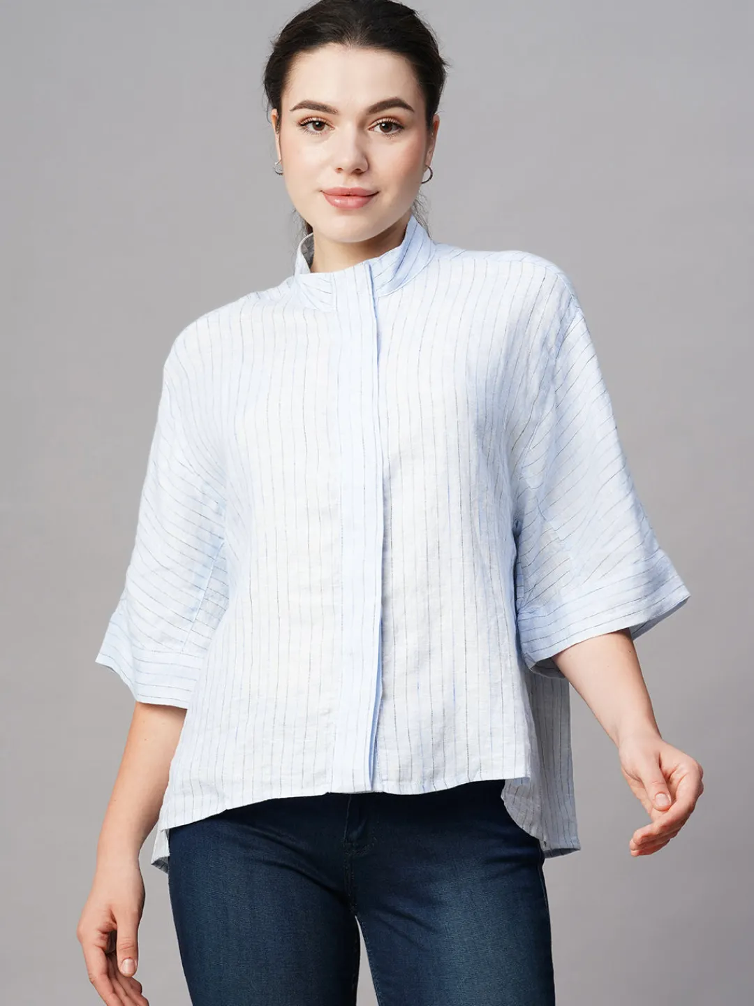 Women Cottonworld Tops & Shirts | Tops & Shirts^Women's Linen Boxy Fit Blouse
