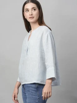 Women Cottonworld Tops & Shirts | Tops & Shirts^Women's Linen Boxy Fit Blouse