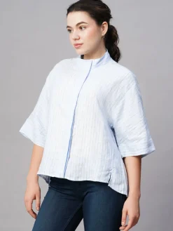 Women Cottonworld Tops & Shirts | Tops & Shirts^Women's Linen Boxy Fit Blouse