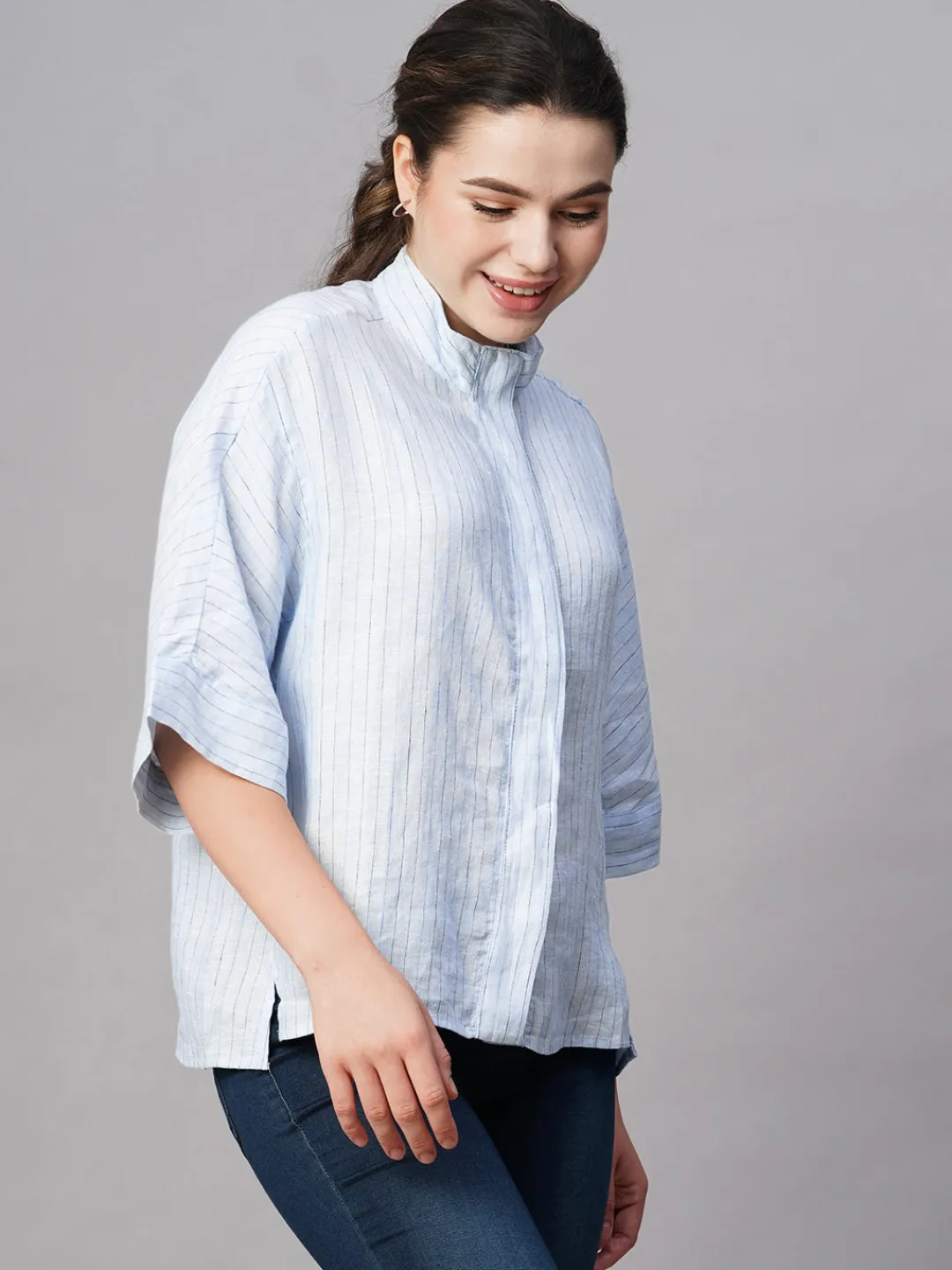 Women Cottonworld Tops & Shirts | Tops & Shirts^Women's Linen Boxy Fit Blouse