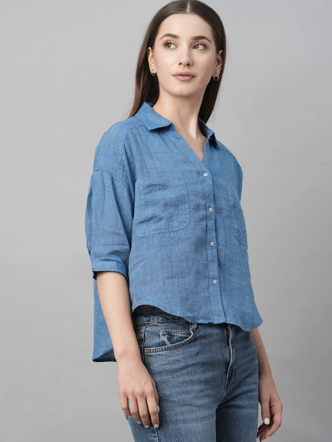 Women Cottonworld Tops & Shirts | Tops & Shirts^Women's Linen Loose Fit Blouse