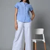 Women Cottonworld Tops & Shirts | Tops & Shirts^Women's Linen Regular Fit Blouse