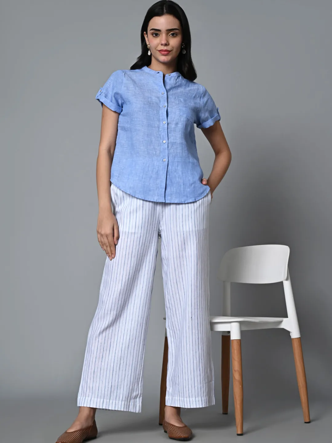Women Cottonworld Tops & Shirts | Tops & Shirts^Women's Linen Regular Fit Blouse