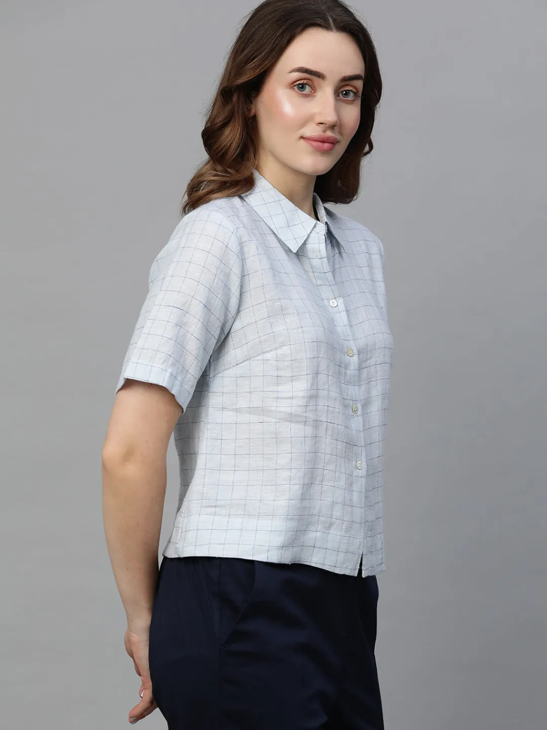 Women Cottonworld Tops & Shirts | Tops & Shirts^Women's Linen Regular Fit Blouse