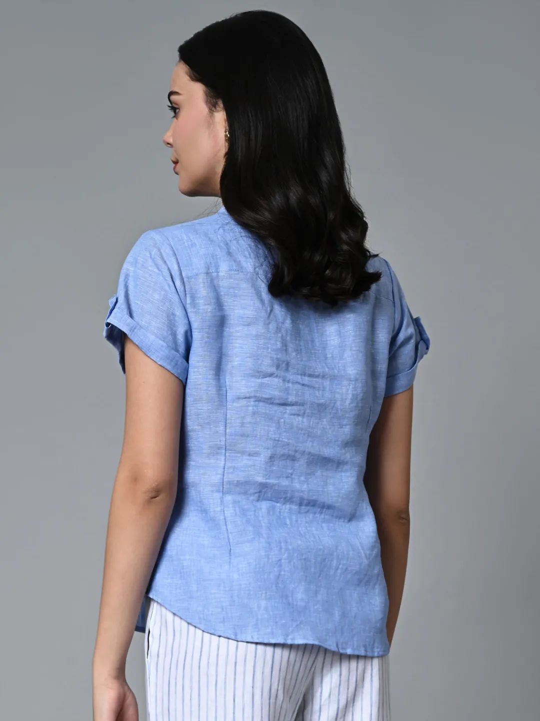 Women Cottonworld Tops & Shirts | Tops & Shirts^Women's Linen Regular Fit Blouse