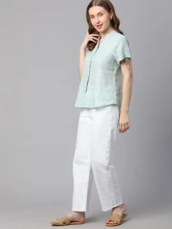 Women Cottonworld Tops & Shirts | Tops & Shirts^Women's Linen Slim Fit Blouse