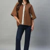 Women Cottonworld Tops & Shirts | Tops & Shirts^Women's 100% Linen Boxy Fit Blouse