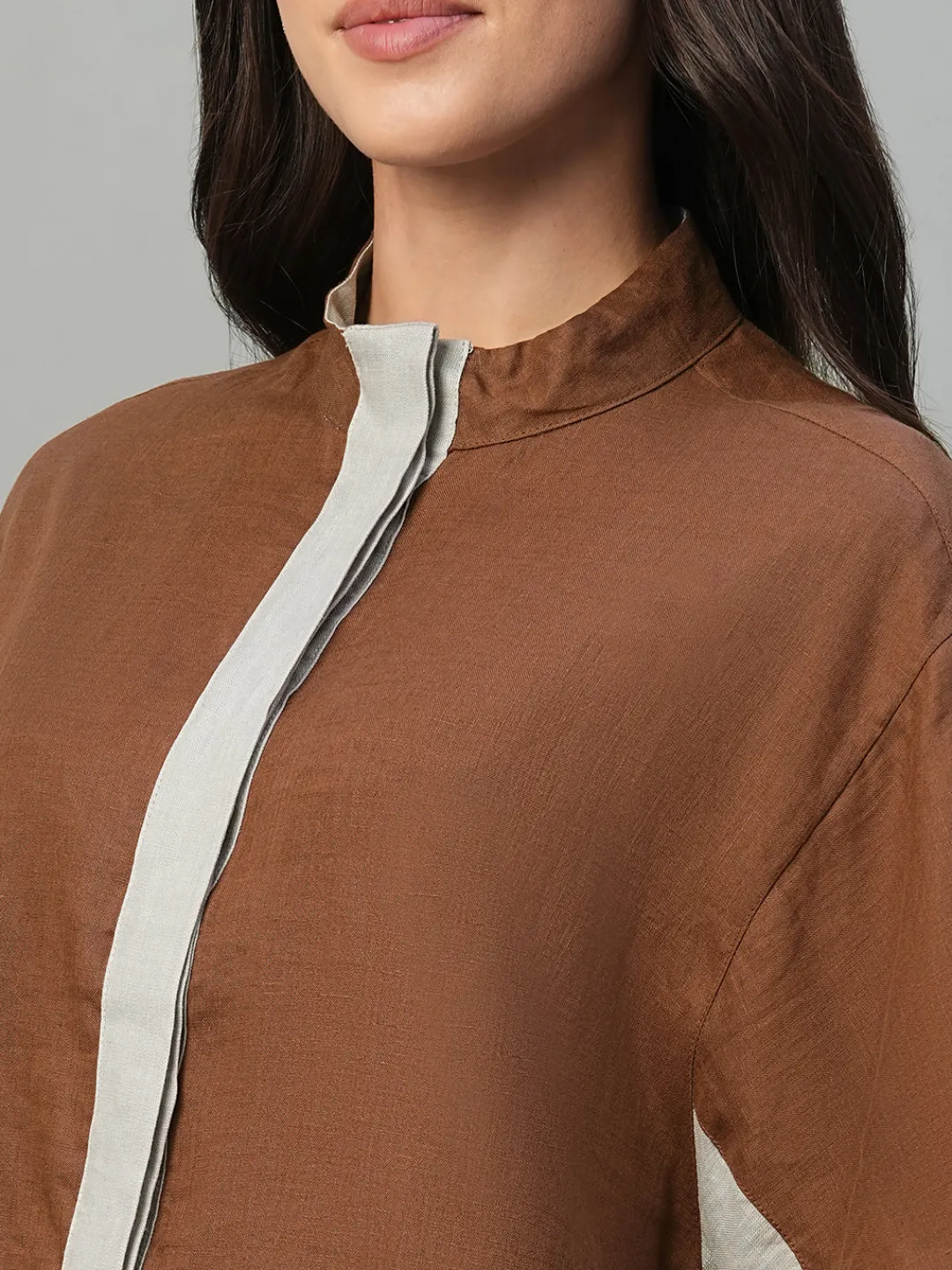 Women Cottonworld Tops & Shirts | Tops & Shirts^Women's 100% Linen Boxy Fit Blouse