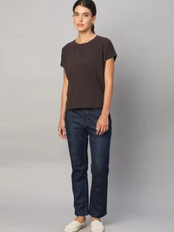 Women Cottonworld Women | Round Neck^Women's Cotton Bamboo Elastane Regular Fit Tshirt
