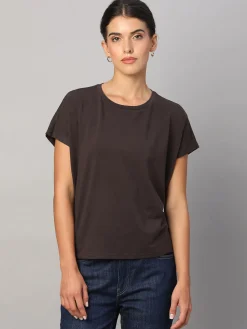 Women Cottonworld Women | Round Neck^Women's Cotton Bamboo Elastane Regular Fit Tshirt