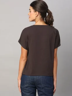Women Cottonworld Women | Round Neck^Women's Cotton Bamboo Elastane Regular Fit Tshirt