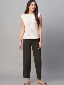 Women Cottonworld Trousers^Women's Cotton Lycra Regular Fit Pant