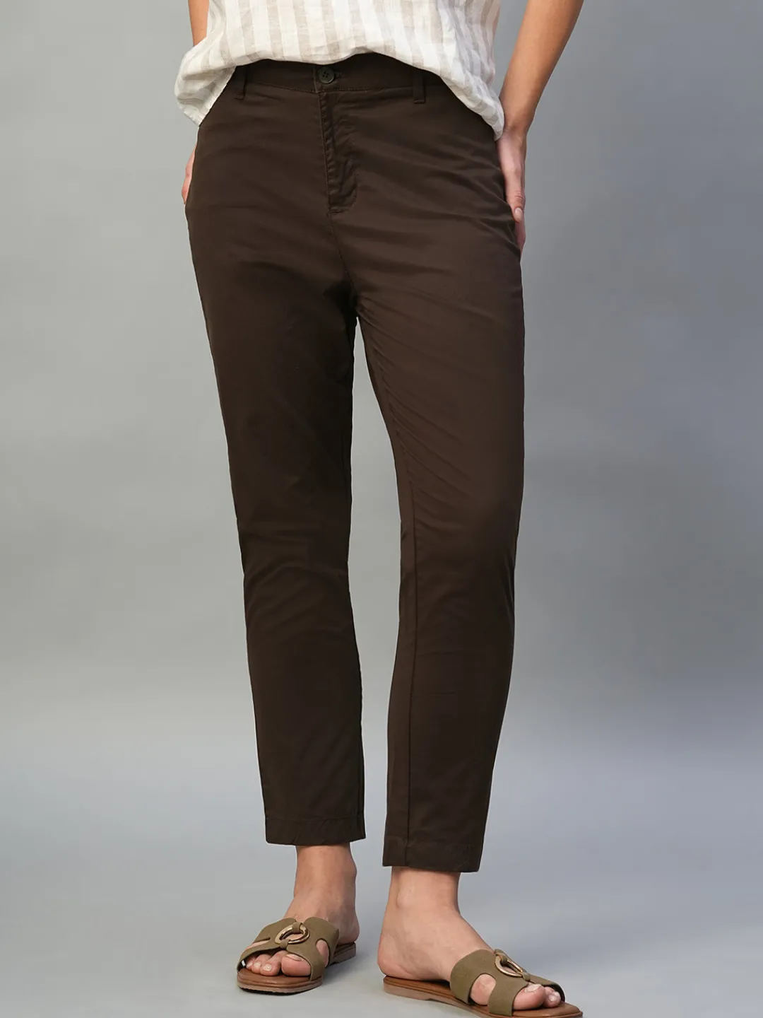 Women Cottonworld Trousers^Women's Cotton Lycra Regular Fit Pant