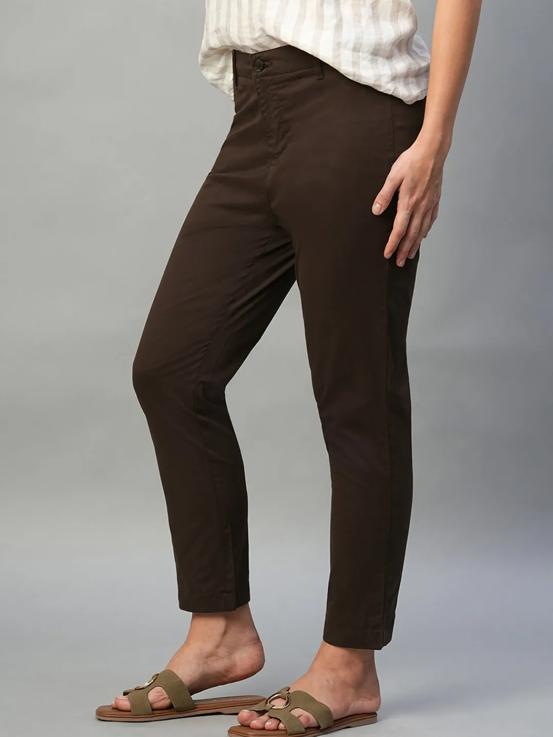 Women Cottonworld Trousers^Women's Cotton Lycra Regular Fit Pant