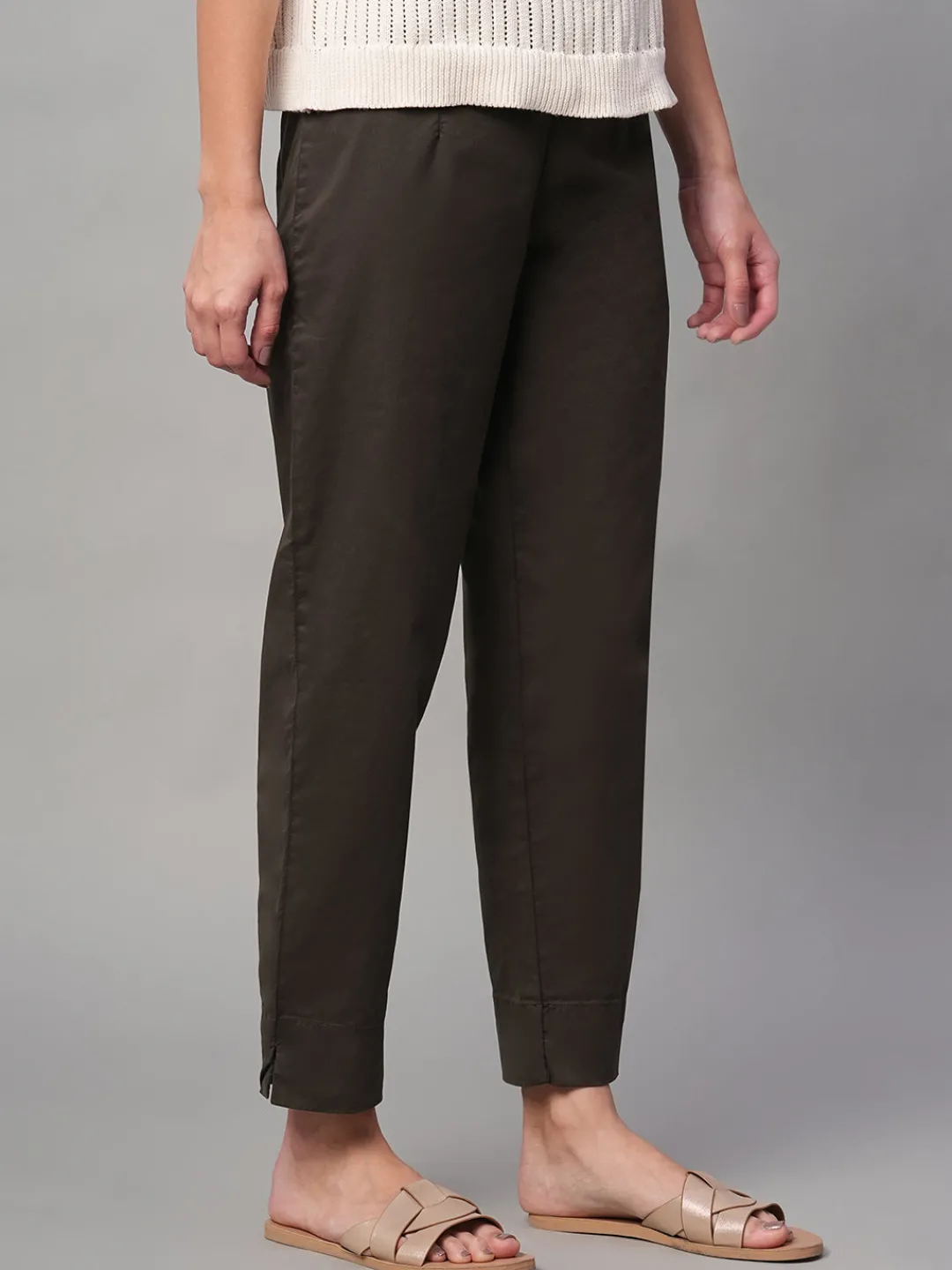 Women Cottonworld Trousers^Women's Cotton Lycra Regular Fit Pant