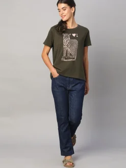 Women Cottonworld Round Neck | Regular Fit^Women's Cotton Regular Fit Tshirt