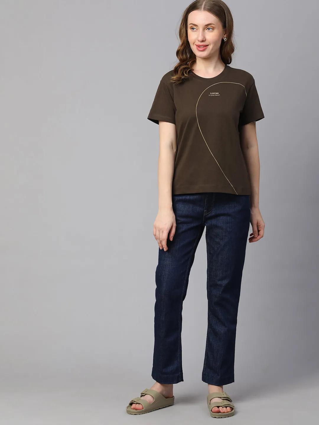 Women Cottonworld Round Neck | Regular Fit^Women's Cotton Regular Fit Tshirt