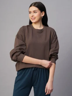 Women Cottonworld Women | Round Neck^Women's Organic Cotton Regular Fit Sweatshirt