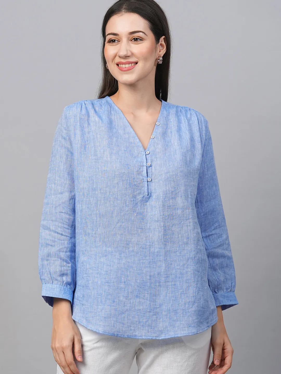 Women Cottonworld Tops & Shirts | Tops & Shirts^Women's Linen Loose Fit Blouse