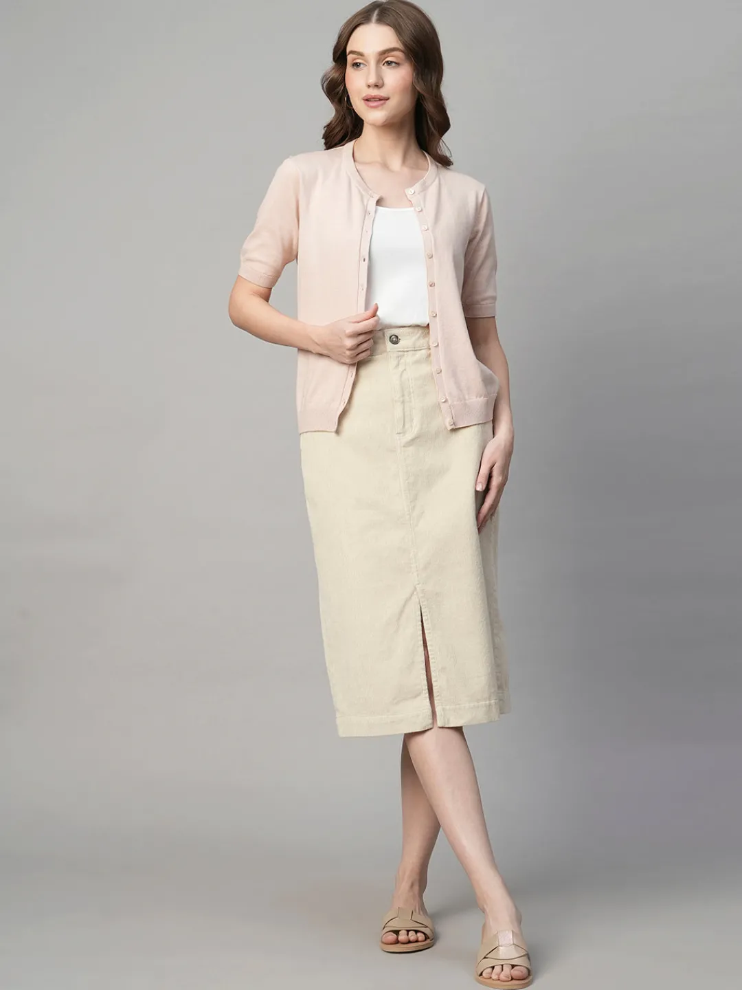 Women Cottonworld Skirts^Women's Corduroy 100% Cotton Regular Fit Skirt