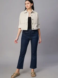 Women Cottonworld Jackets^Women's Corduroy 100% Cotton Regular Fit Jacket