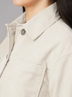 Women Cottonworld Jackets^Women's Corduroy 100% Cotton Regular Fit Jacket