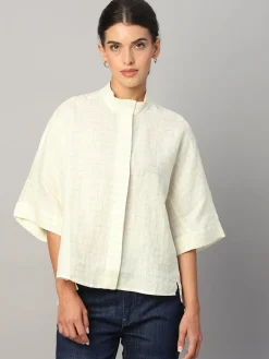 Women Cottonworld Tops & Shirts | Tops & Shirts^Women's 100% Linen Boxy Fit Blouse