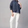 Women Cottonworld Tops & Shirts | Tops & Shirts^Women's 100% Linen Boxy Fit Blouse