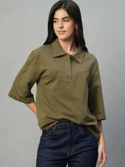 Women Cottonworld Regular Fit^Women's Cotton Elastane Regular Fit Tshirt
